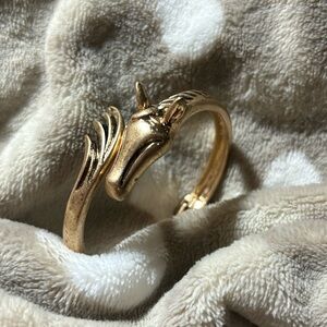 Horse gold tone bangle!! Western